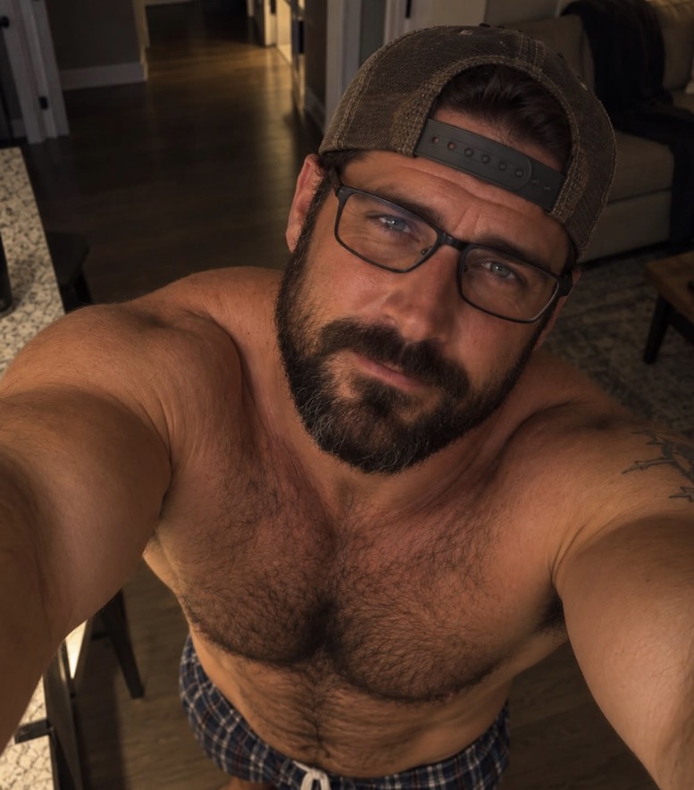 Me shirtless at home